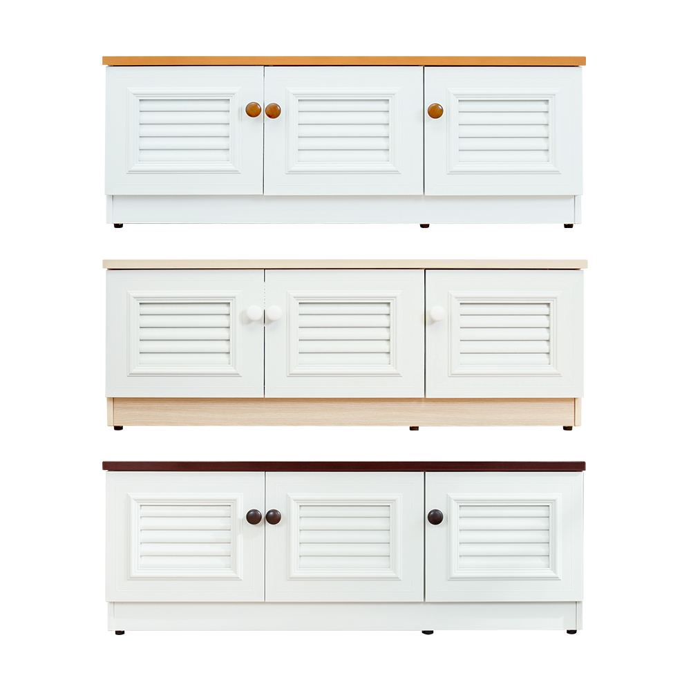 南亞塑鋼-4尺三開門防水塑鋼坐式百葉鞋櫃/座鞋櫃/收納穿鞋椅