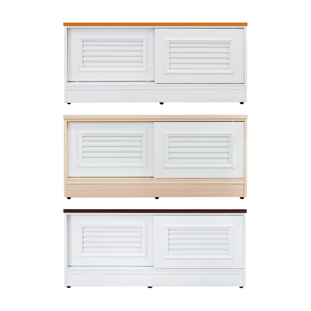 南亞塑鋼-3.5尺二推/拉門防水塑鋼坐式百葉鞋櫃/座鞋櫃/收納穿鞋椅