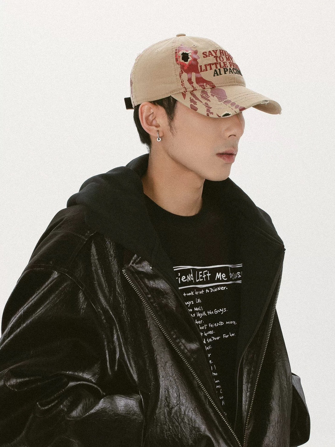 【6月新品 預購】 疤面煞星  爆頭 水洗做舊 刺繡標語棒球帽