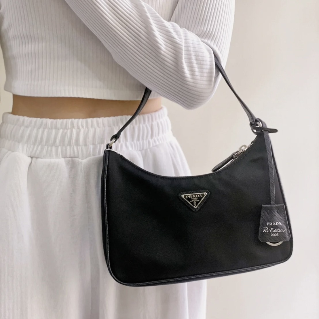 PRADA Re-Edition 2005 Re-Nylon and Saffiano Mini Bag  / BLACK