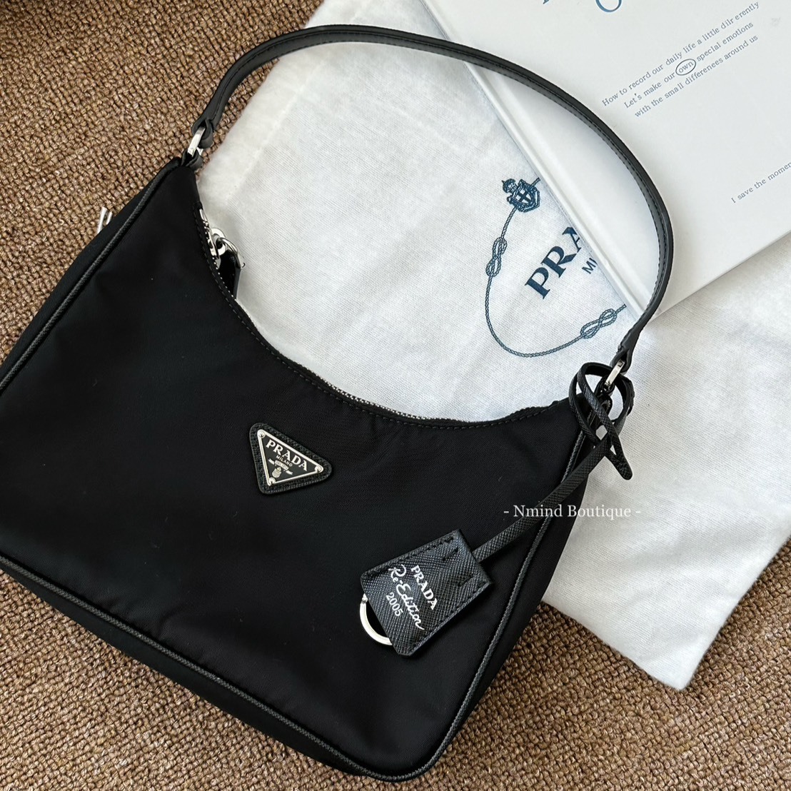 PRADA Re-Edition 2005 Re-Nylon and Saffiano Mini Bag  / BLACK