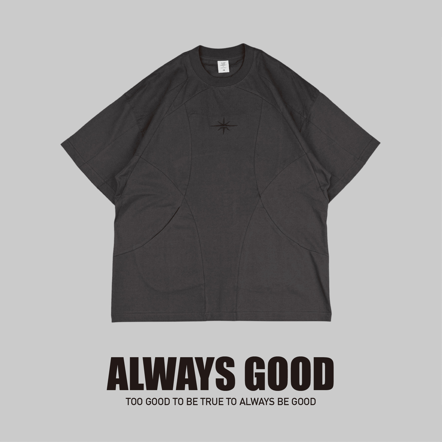 『Always_Good』芒星 拼接 解構 刺繡 短T
