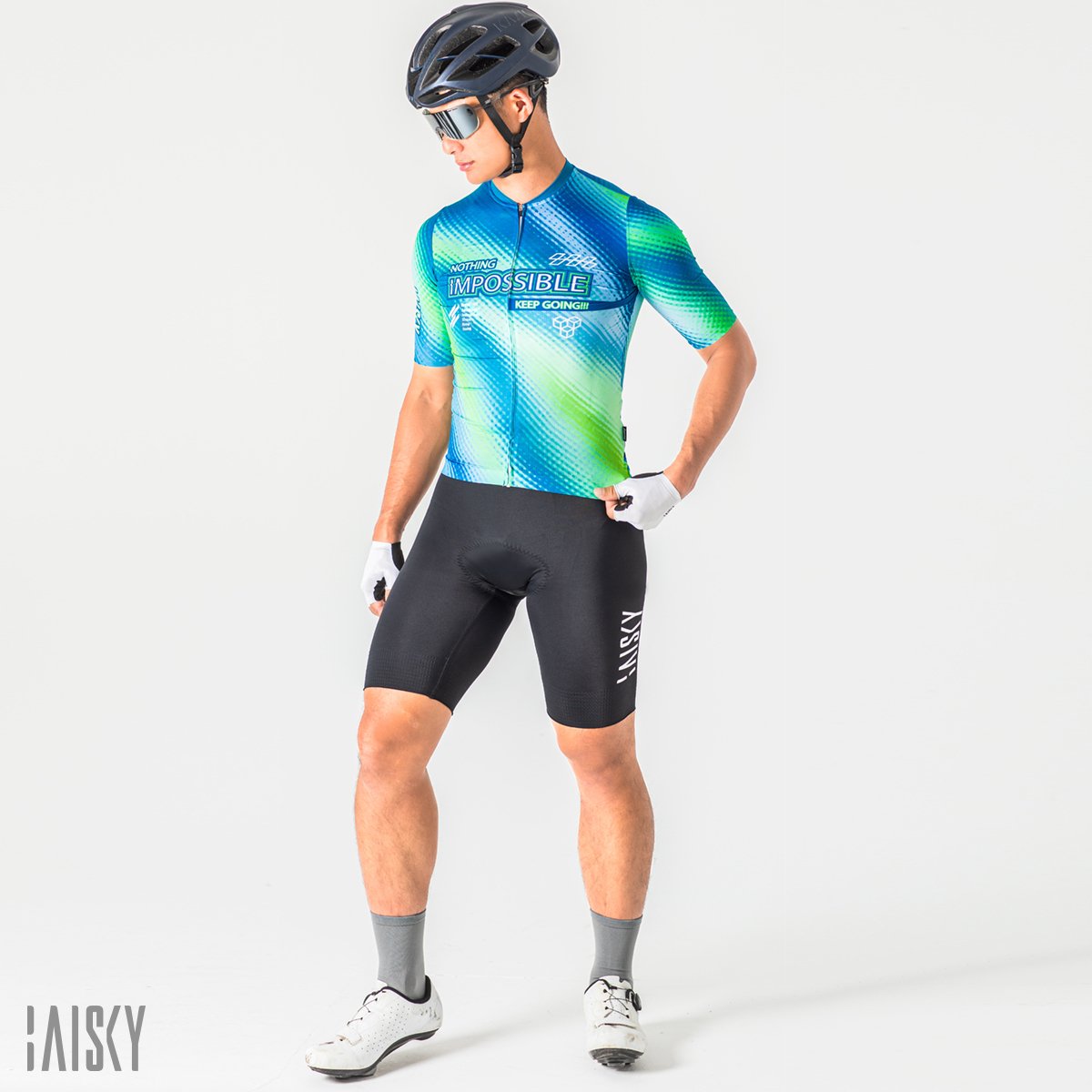 男款空力短車衣 希望 綠