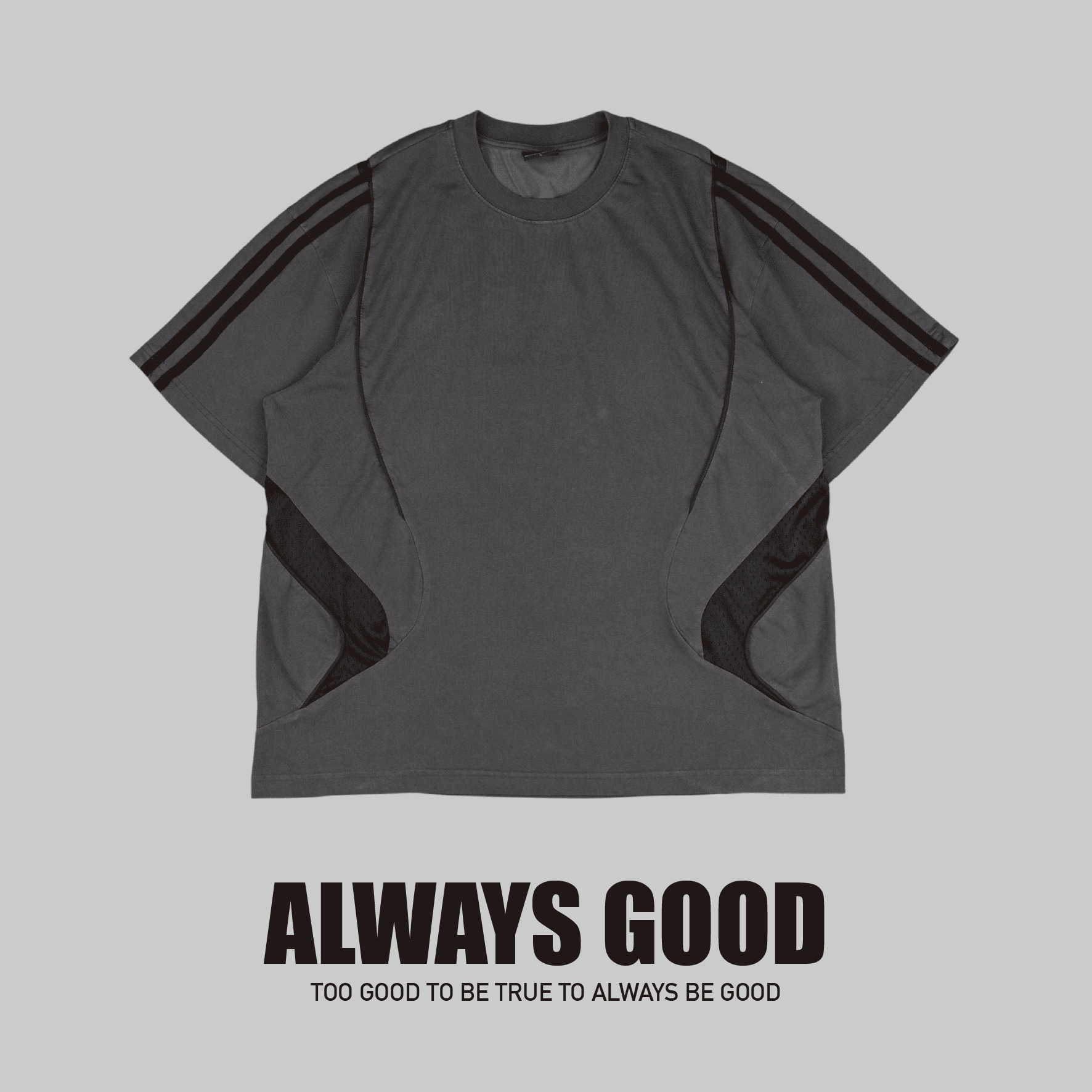 『Always_Good』異材質 拼接 分割 解構 機能 短T