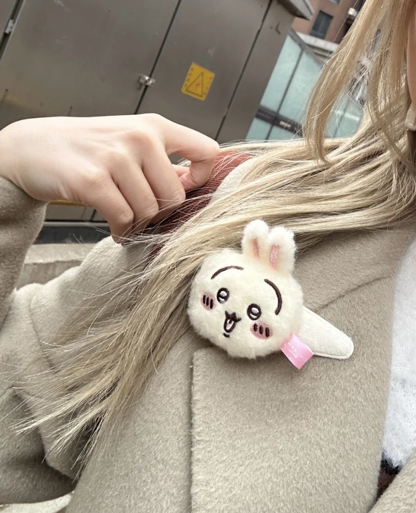 KTQ STORE ‧ Miniso X chiikawa 吉伊卡哇 毛絨髮夾 髮圈