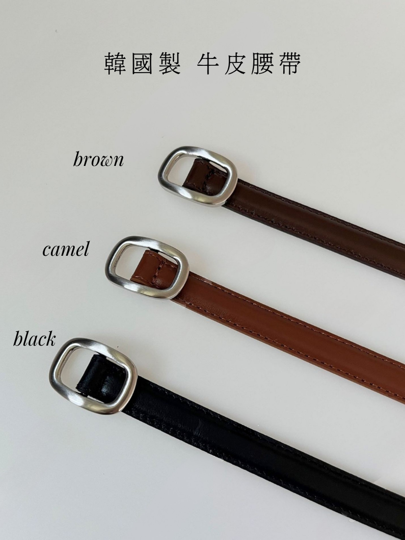 銀扣環細皮帶 [ 3色 ]