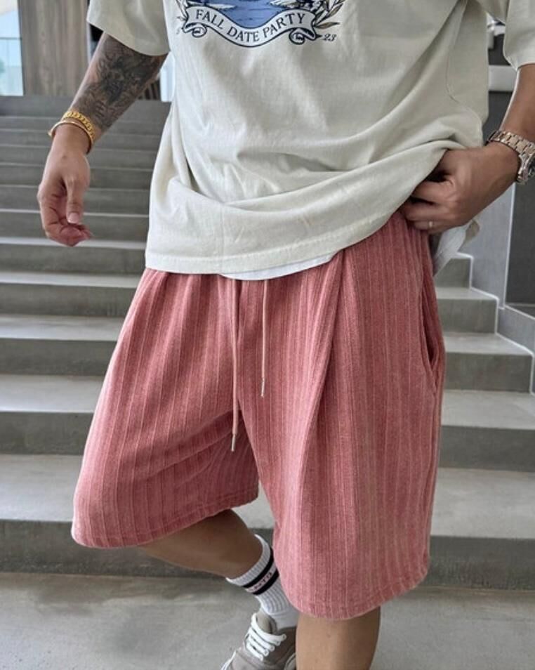 淨色暗直紋短褲 P3115