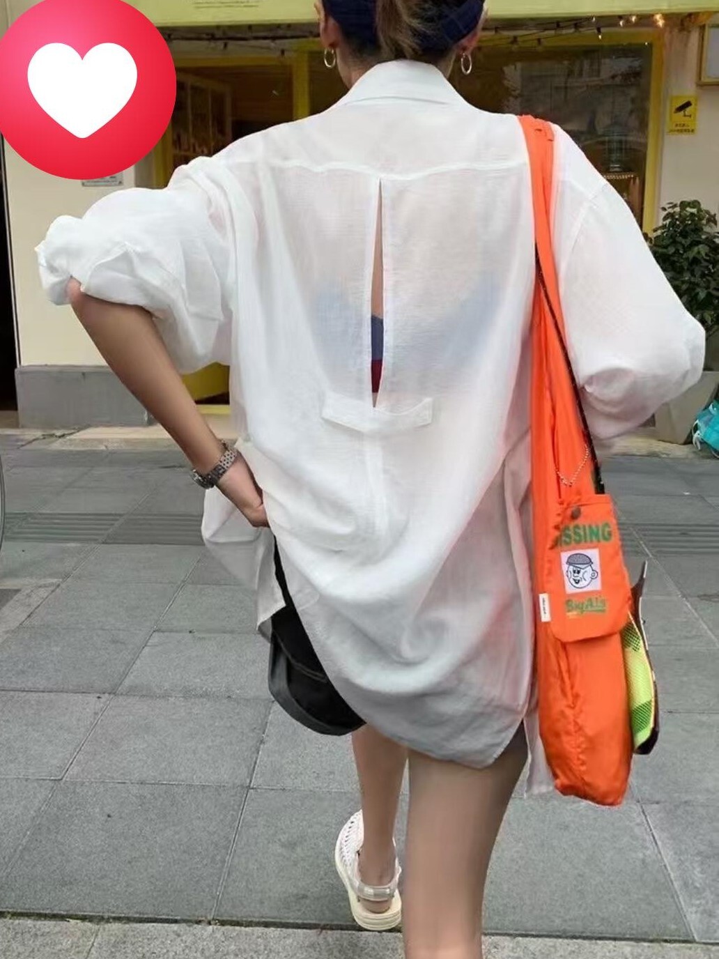 上衣丨長版後造型涼快質感麻衫