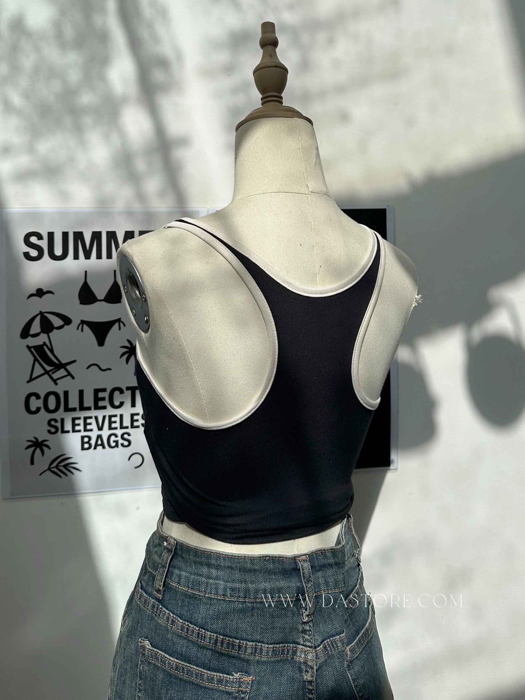 滾邊撞色美式字母bratop