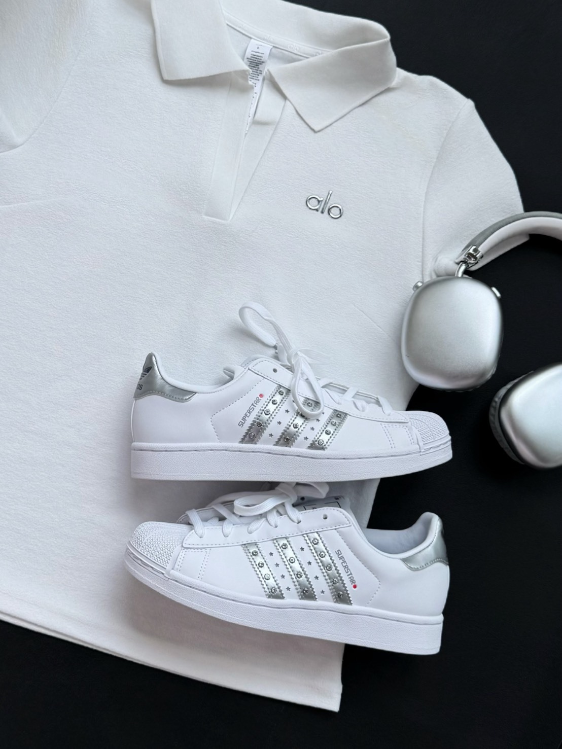 ADIDAS SUPERSTAR 2 三葉草帶鑽白月光貝殼鞋