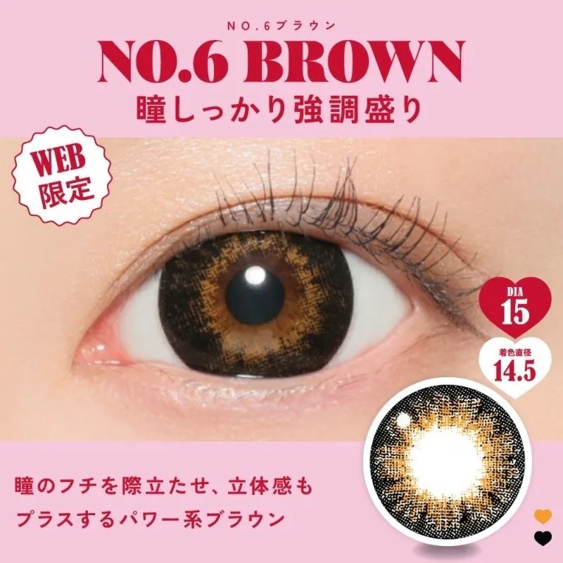 [月拋] FABULOUS 1 Month No.6 Brown｜月拋彩妝隱形眼鏡｜每盒2片