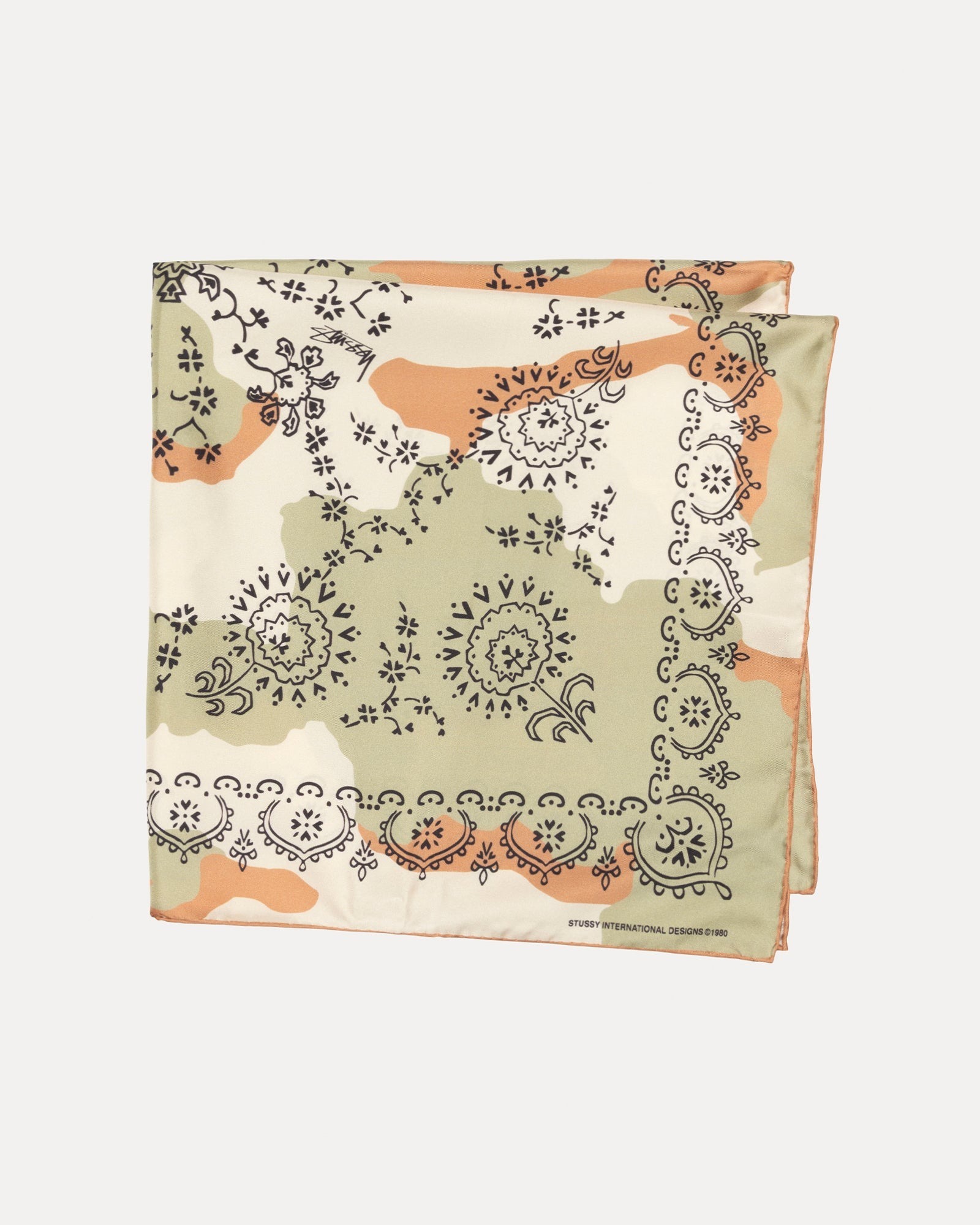 2025SS STUSSY PATTERN SILK BANDANA 豹紋迷彩頭巾領巾方巾手帕現貨