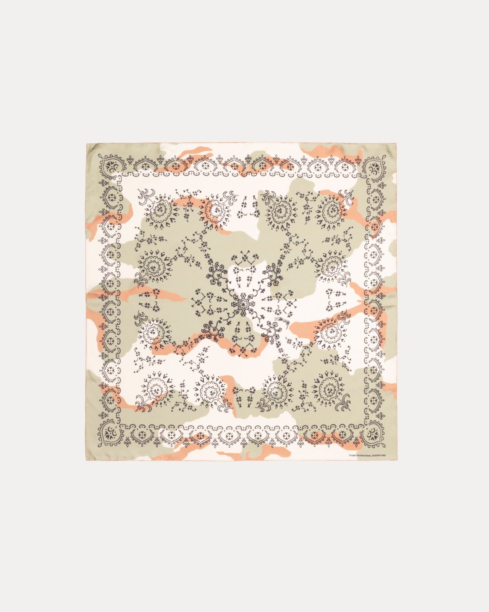 2025SS STUSSY PATTERN SILK BANDANA 豹紋迷彩頭巾領巾方巾手帕現貨