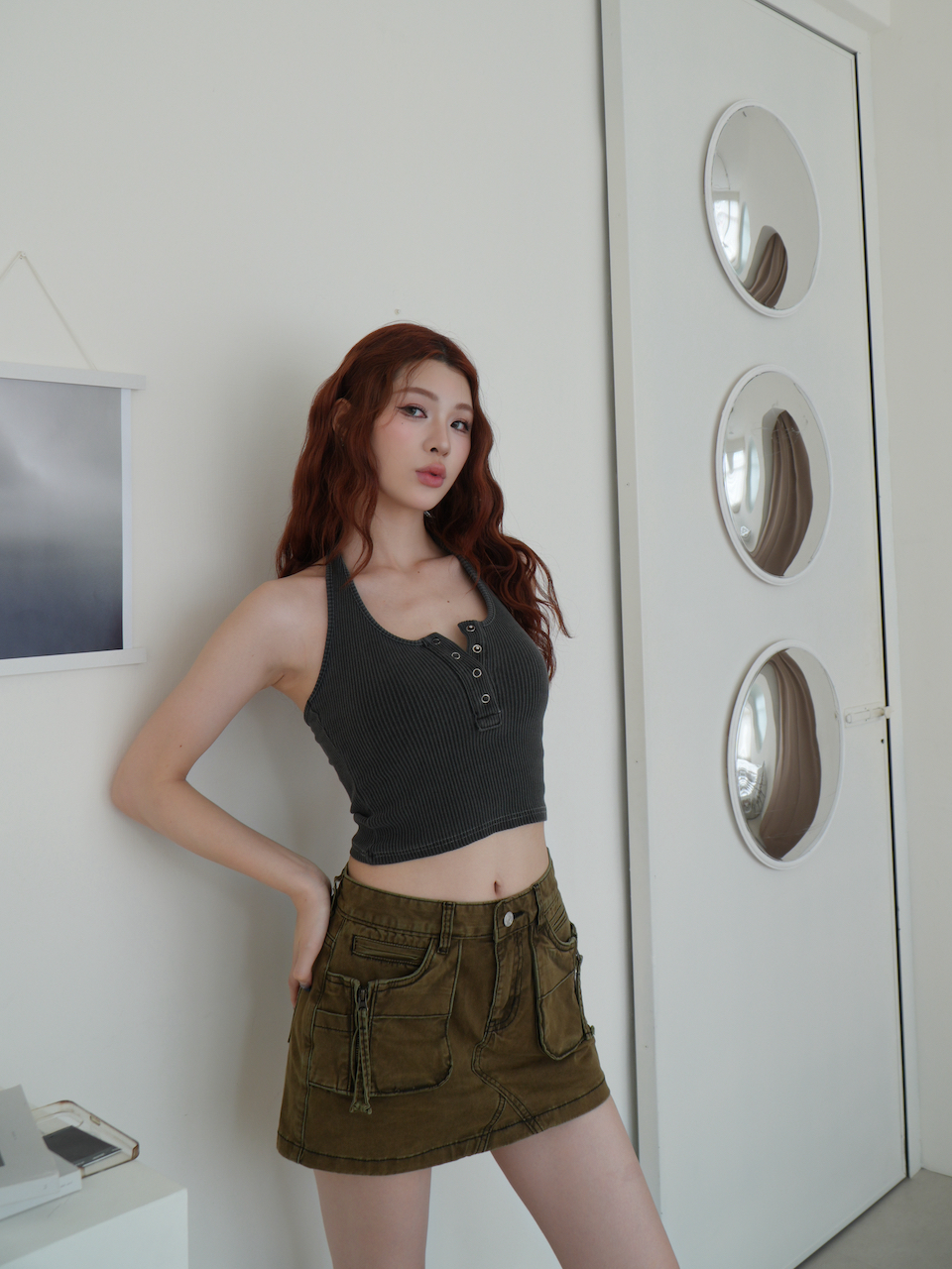 工裝感低腰短裙