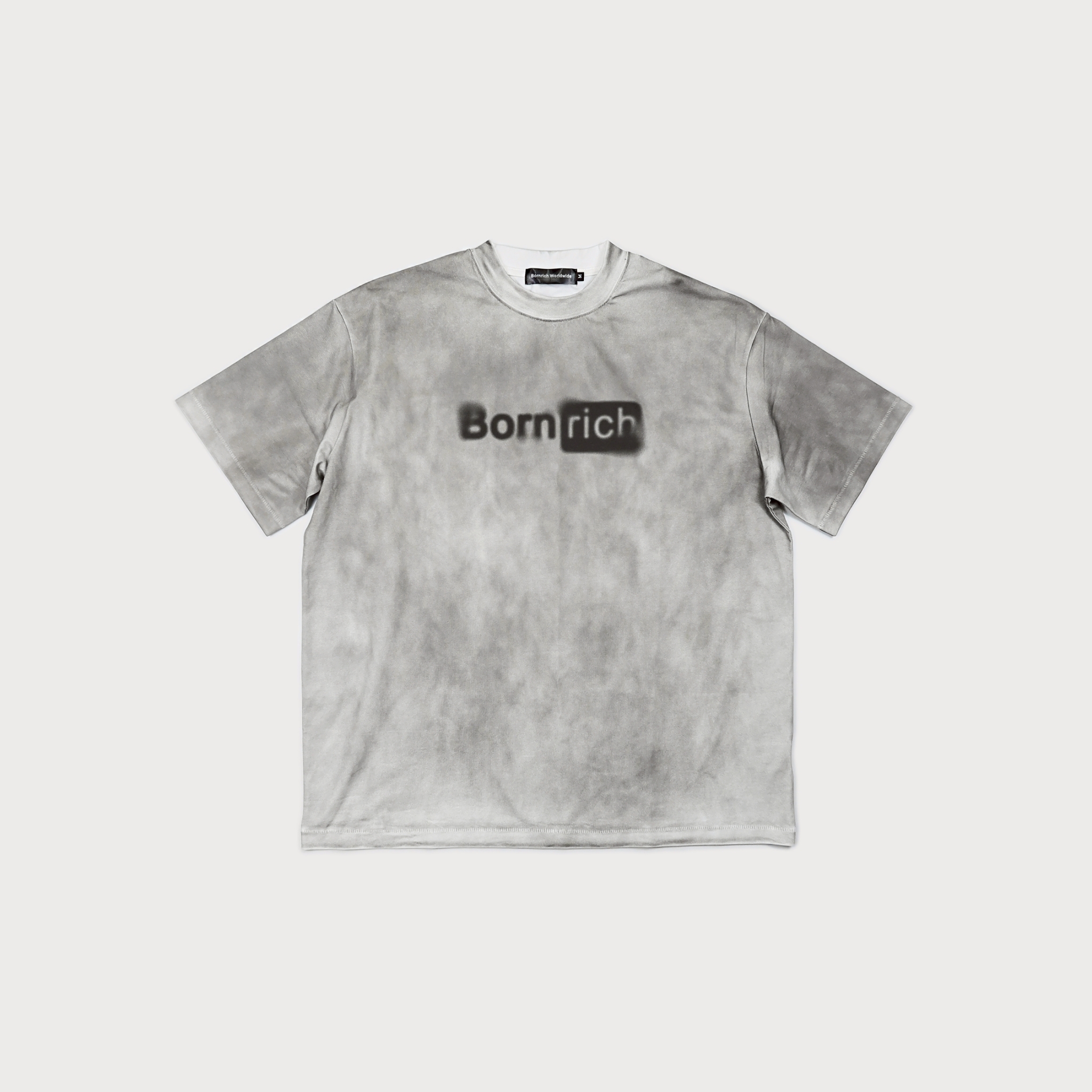 Bornrich｜OG Blurred Logo Oversized Tee (Dirty White)