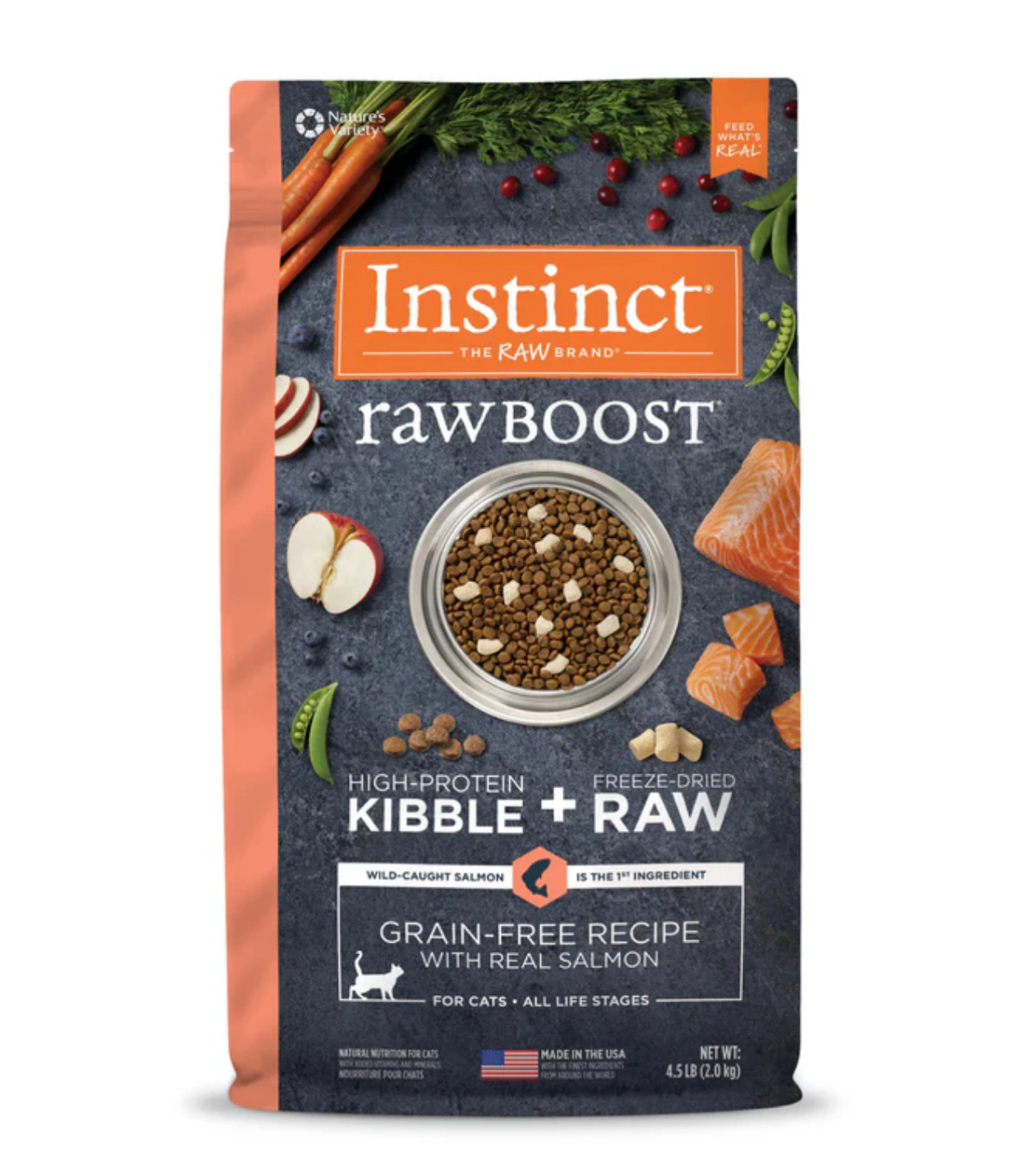 Instinct｜三文魚 | 生肉配方無穀物貓糧 4.5lb