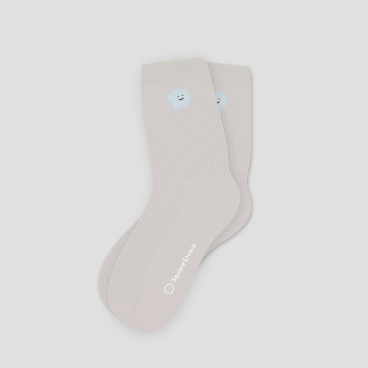 喜怒哀樂 刺繡螺紋襪 喜寶