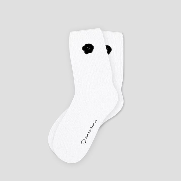 喜怒哀樂 刺繡螺紋襪 EMO