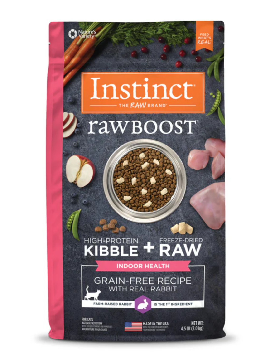 Instinct｜室內貓兔肉 | Raw Boost生肉配方無穀物貓糧 4.5lb