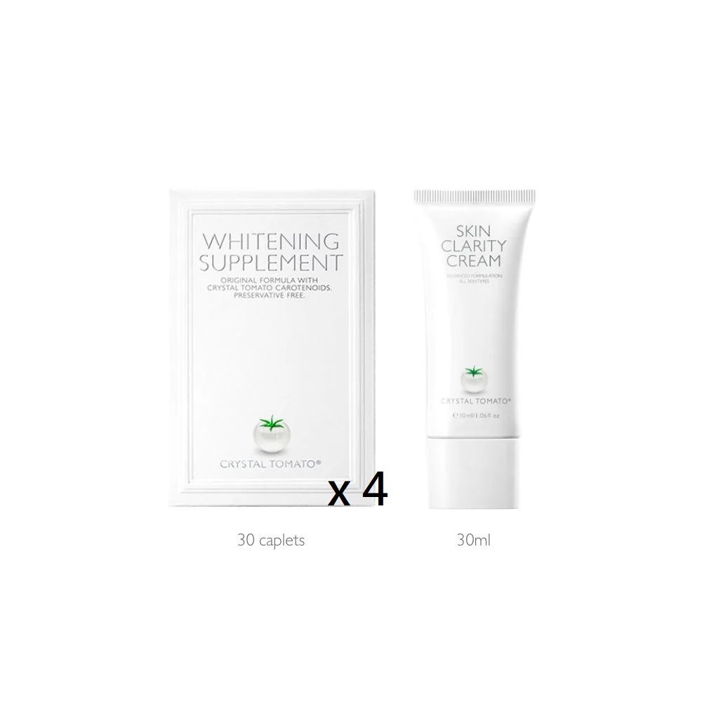【超值優惠】[官方授權電商] CRYSTAL TOMATO新加坡 水晶番茄*4盒 贈淨白霜1條