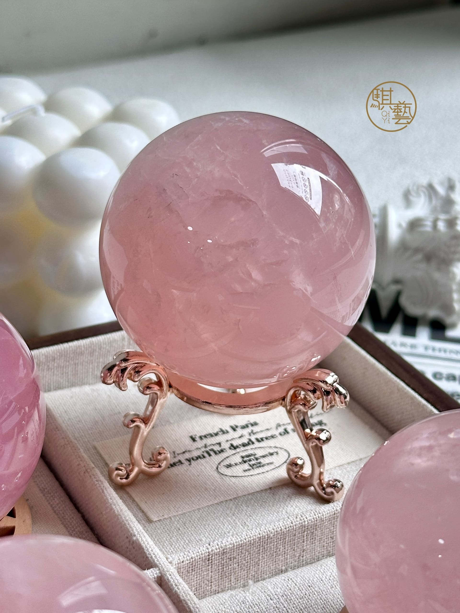 六芒星粉晶球｜愛與和諧的神聖幾何能量石 守護平衡 舒緩療癒 人緣提升