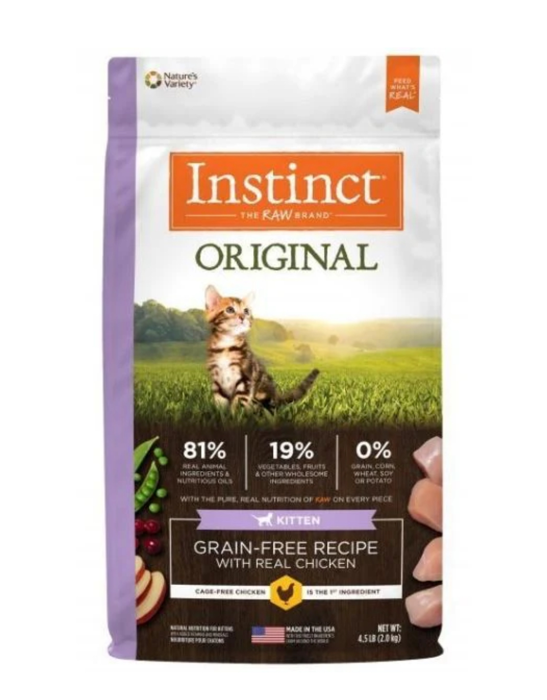 Instinct｜幼貓 - 雞肉 | Original 無穀物貓乾糧配方 4.5lb