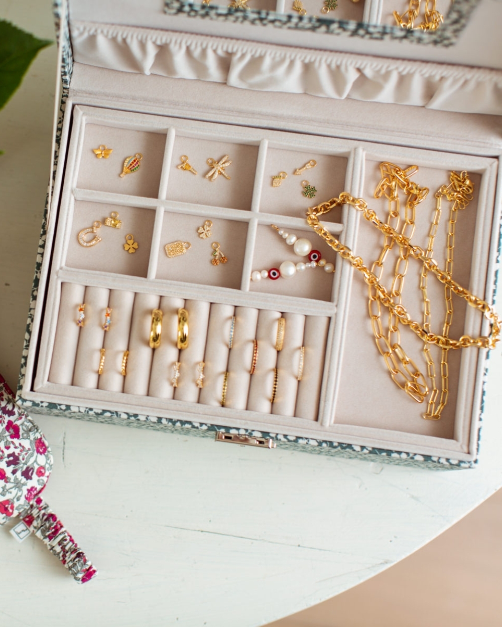 Jewelry Box Square MW Liberty Capel Soft Teal｜Bon Dep