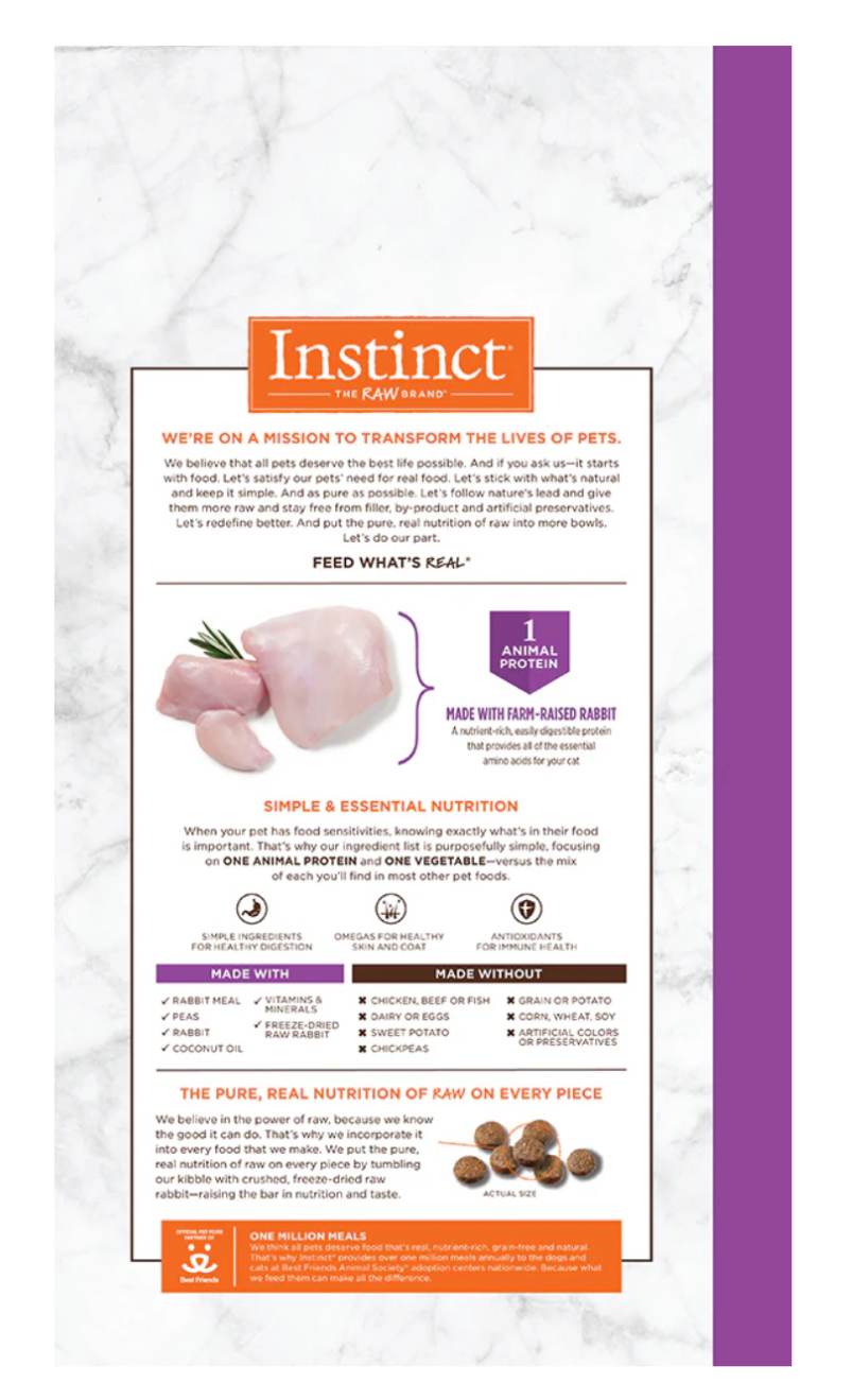 Instinct ｜兔肉 |  Limited Ingredient Die單一蛋白配方貓糧 10lb