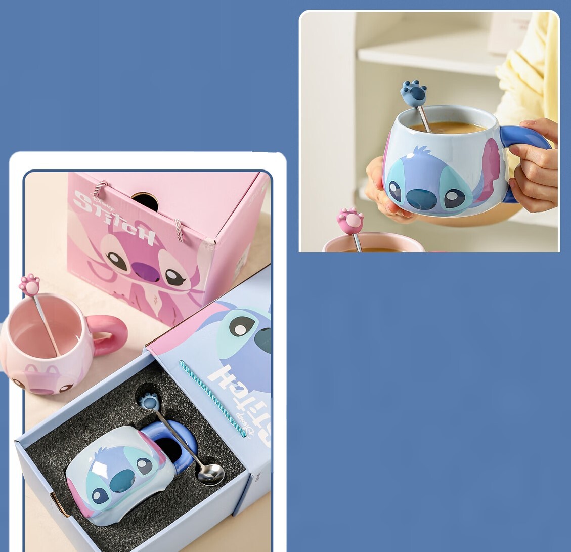 迪士尼史迪仔| 陶瓷杯連3D匙套裝
