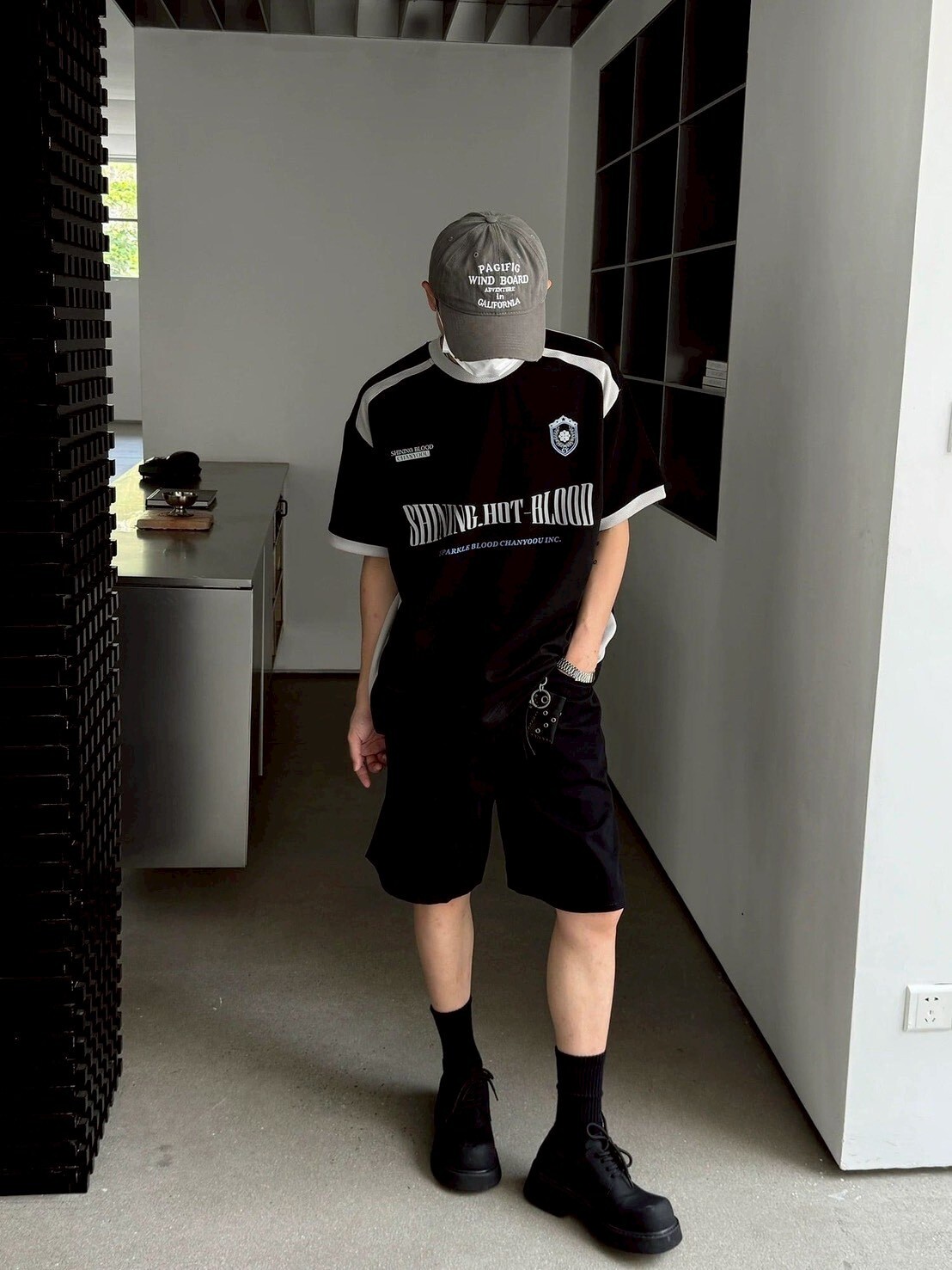 SHINING.HOT-BLOOD 拼接撞色球衣