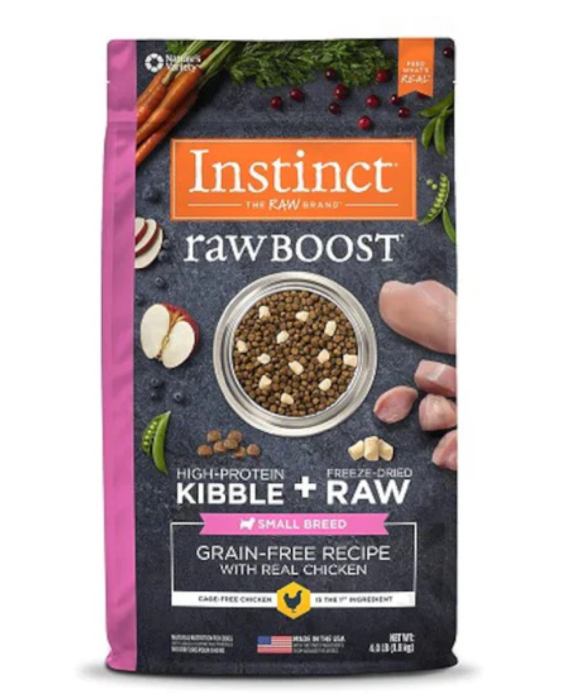 Instinct｜小型犬用 - 雞肉 | Raw Boost 生肉配方無穀物狗糧 4lb