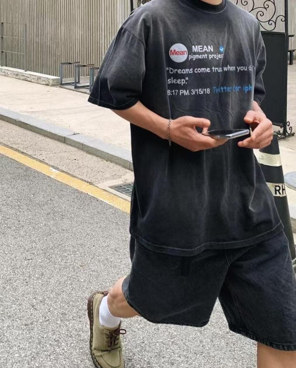 洗水英文字圖案短袖Tee T5726