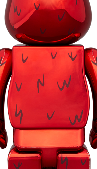 BEARBRICK SESAME STREET ELMO CHROME Ver. 100% & 400%