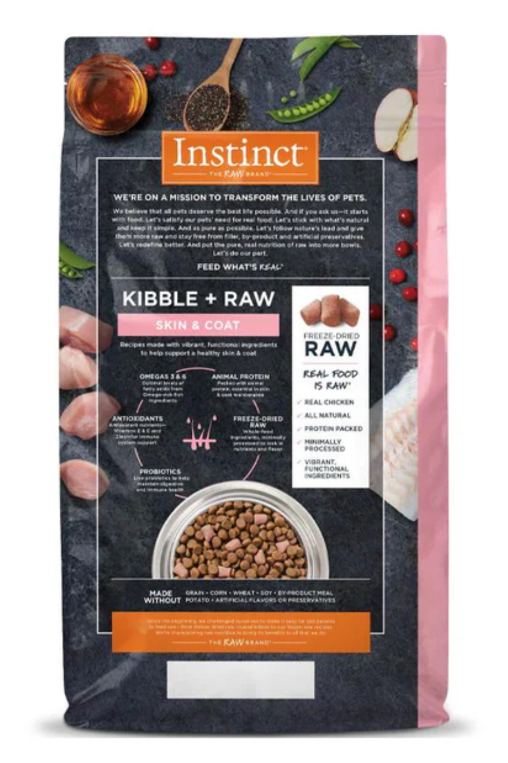 Instinct ｜毛髮保健- 雞肉 | Raw Boost 生肉配方無穀物狗糧 18lb