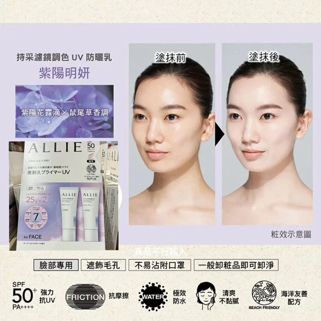 【預購】日本嘉娜寶ALLIE G061603 美耐久妝前UV防曬霜2支裝