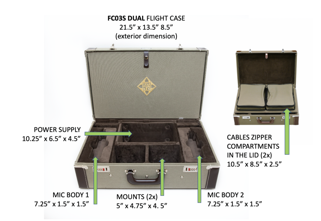 Telefunken - FC03S Microphone System Flight Case (Stereo Set; TF29, TF39, TF47, TF51)