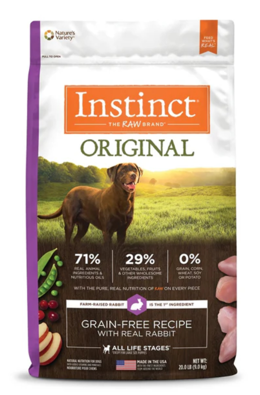 Instinct｜兔肉 | Original 無穀物狗乾糧配方(全犬) 20lb