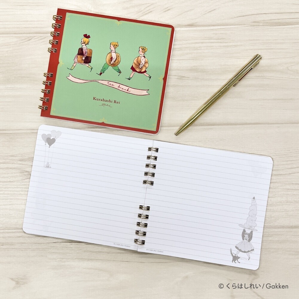 餅乾與女孩 方形線圈筆記本｜日本Kurahashirei