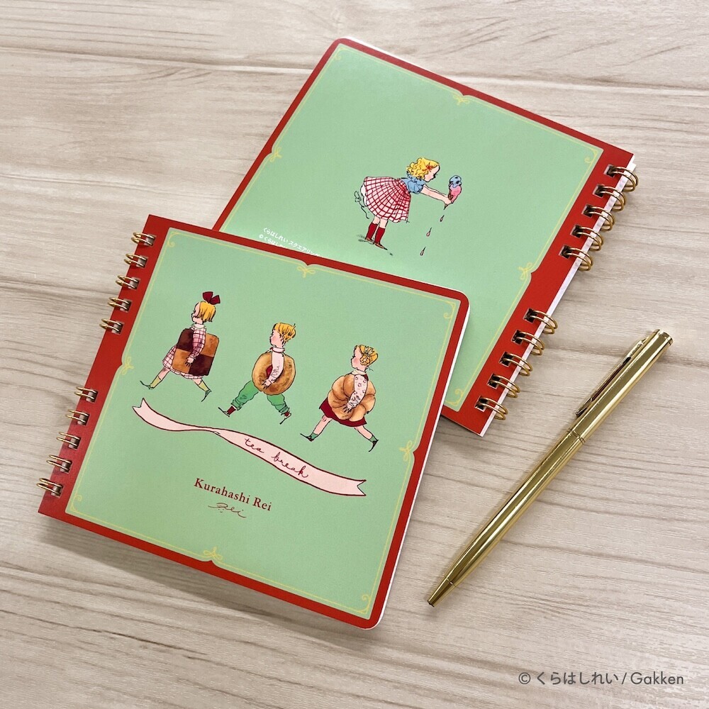 餅乾與女孩 方形線圈筆記本｜日本Kurahashirei