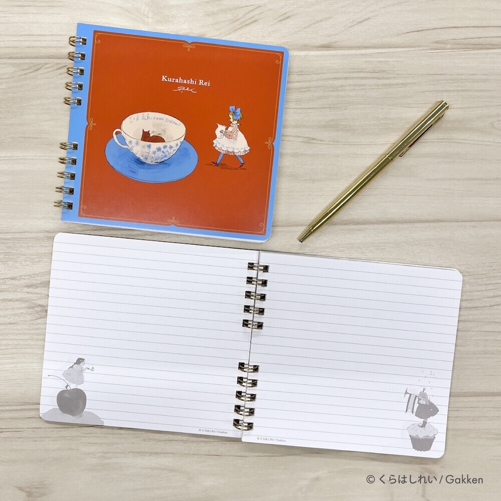 下午茶與女孩 方形線圈筆記本｜日本Kurahashirei