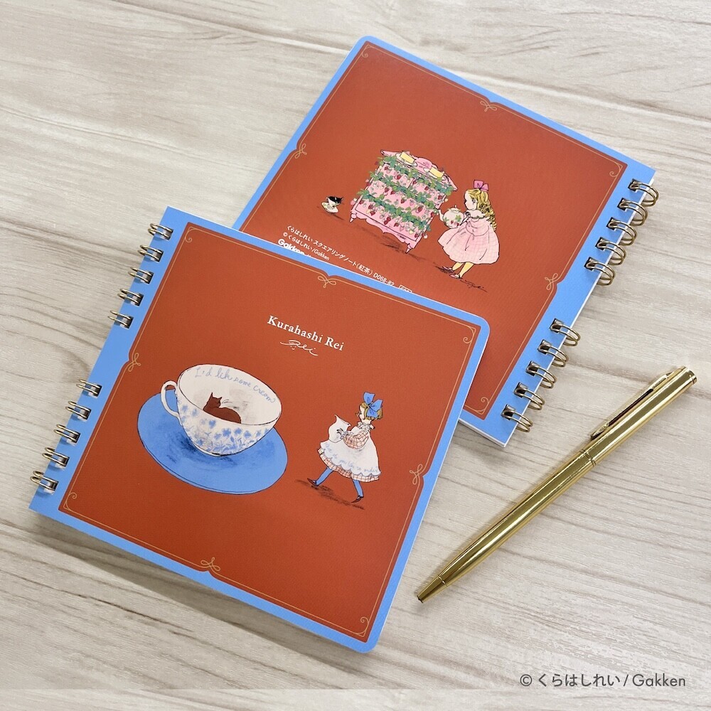 下午茶與女孩 方形線圈筆記本｜日本Kurahashirei