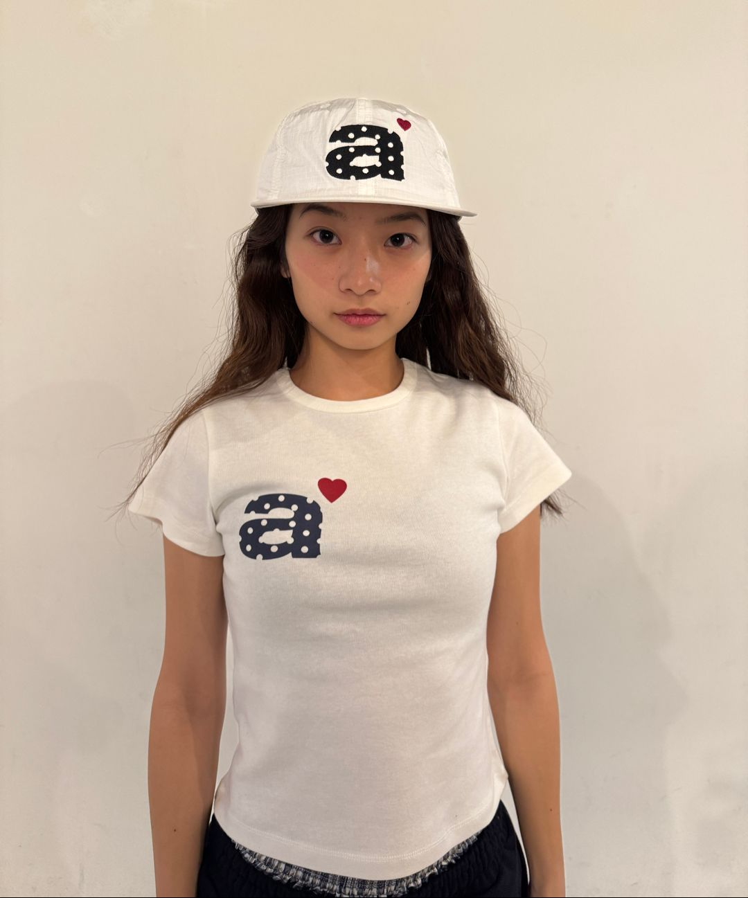 aeae DOT SMALL LETTER NYLON CAP (WHITE) 帽子