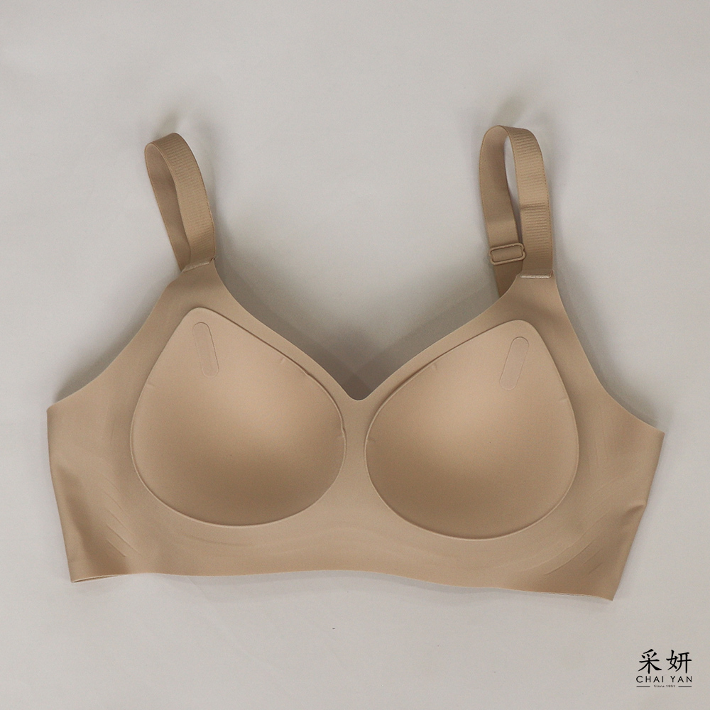 無鋼圈貝殼膠印托胸聚攏三排釦內衣