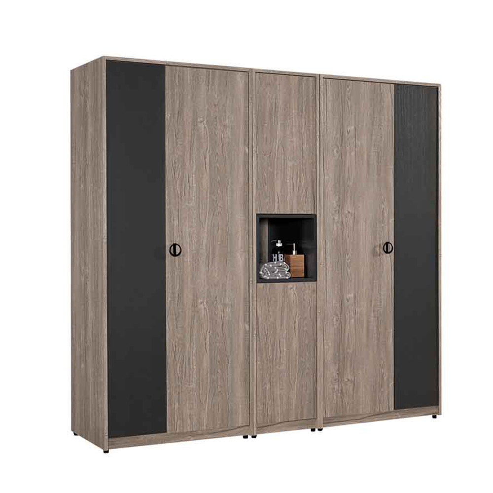 休斯6.7尺工業風多功能收納衣櫃組合