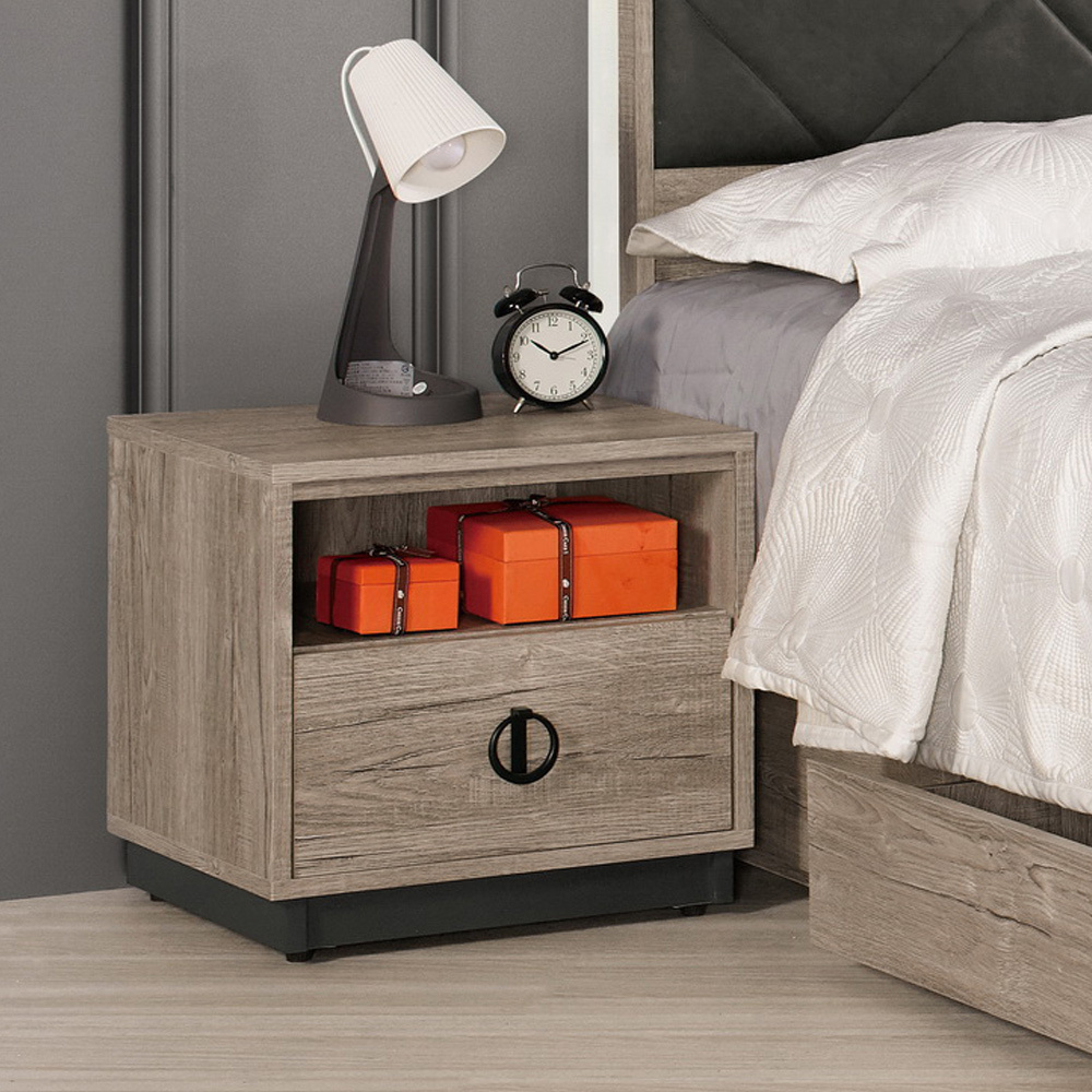 休斯1.8尺工業風床頭櫃/單抽收納櫃/置物櫃