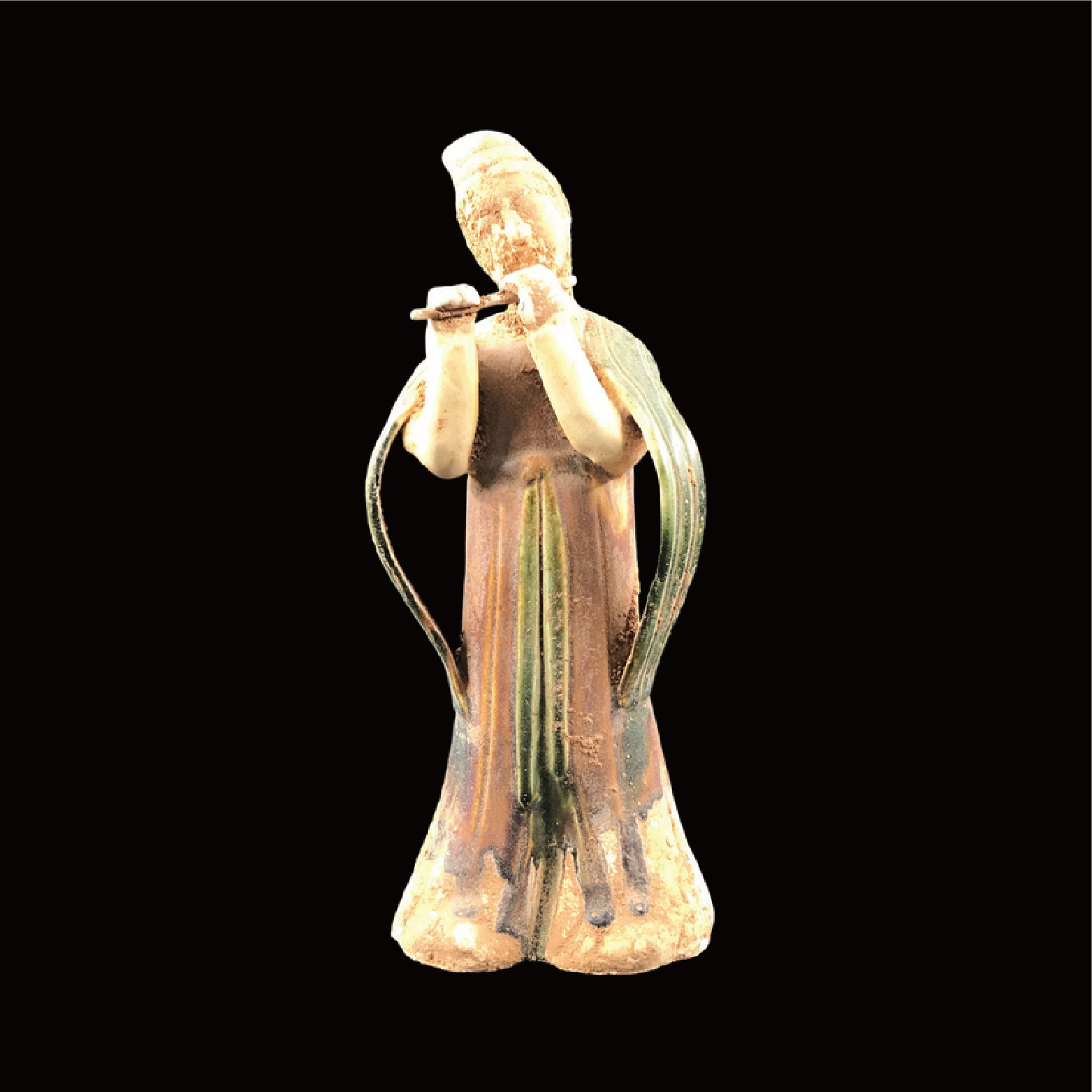 玩蕭侍女人像瓷器