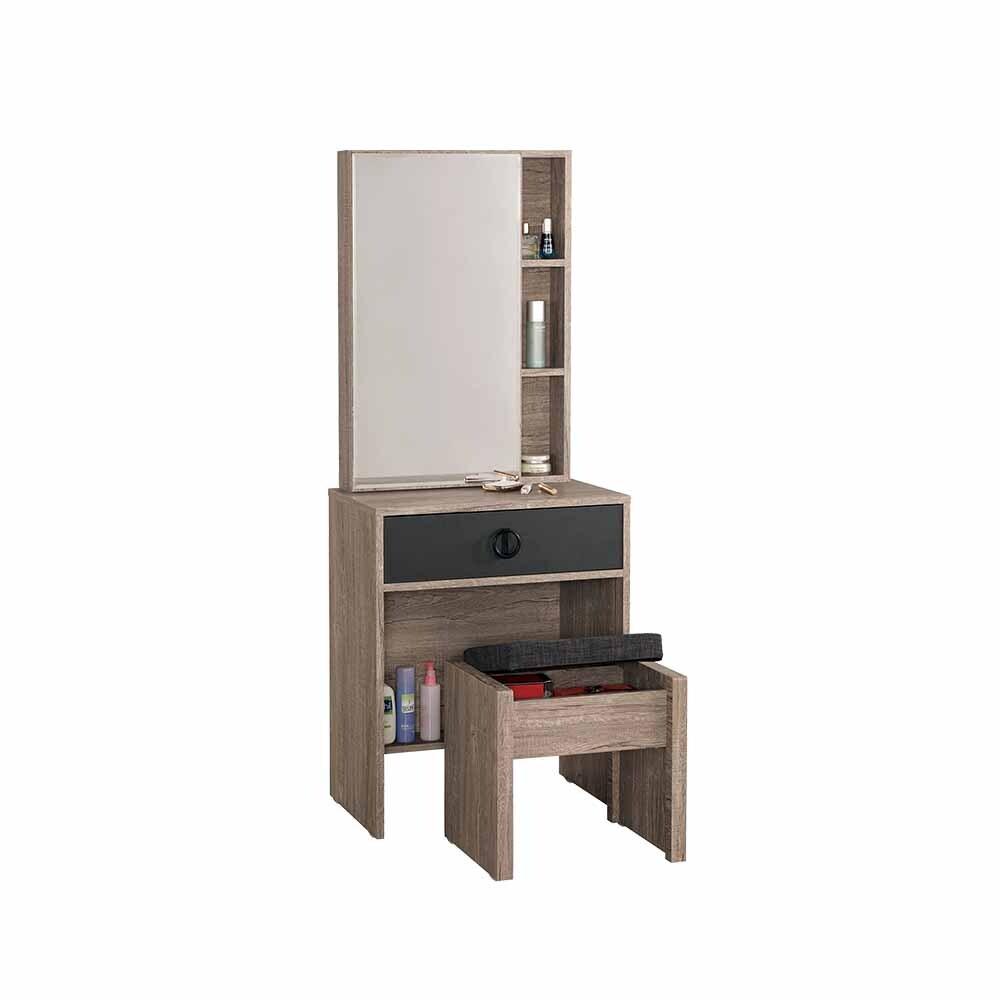 休斯2尺工業風化妝桌/鏡台/梳妝台(附化妝椅)