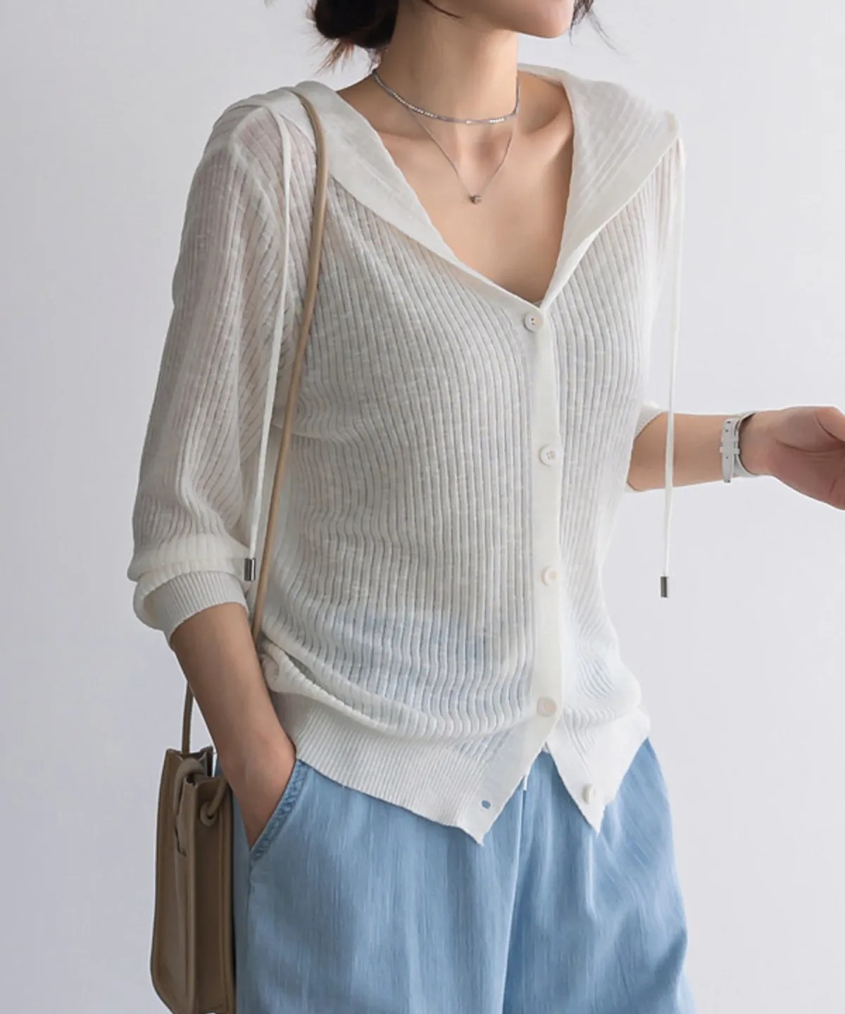 FRENCHCHIC Batimo Linen Hooded Knit Cardigan