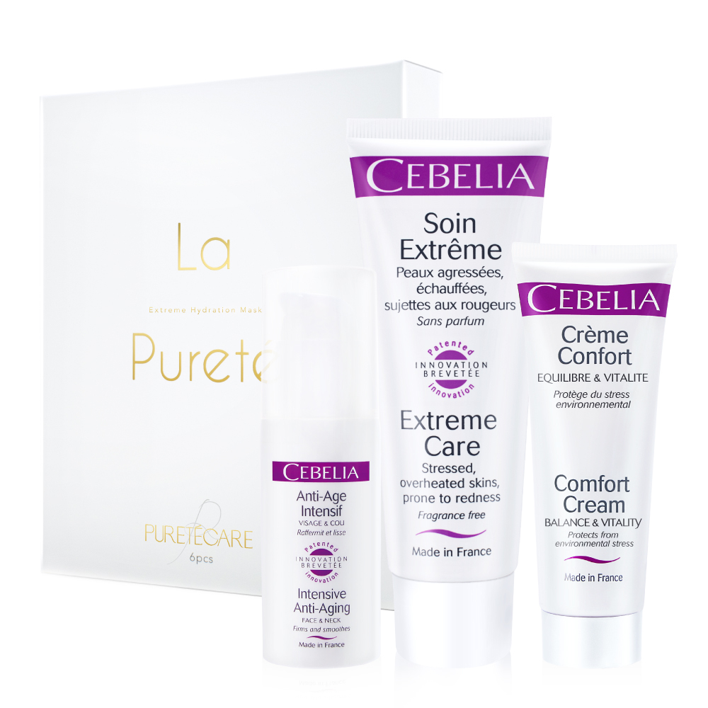 【電波修護組】CEBELIA 絲寶麗 寡胜肽瞬效修復霜 + 寡胜肽逆齡緊緻霜  + 特潤舒效保濕乳霜 + La Pureté 極緻動能水導膜 一盒6片