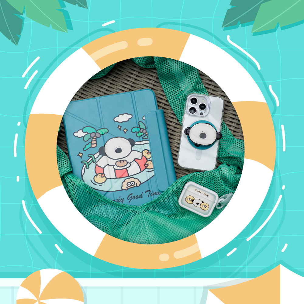 【Knocky x 小圓麵包】『超值3入組合』iPad保護殼＋AirPods保護殼＋手機支架